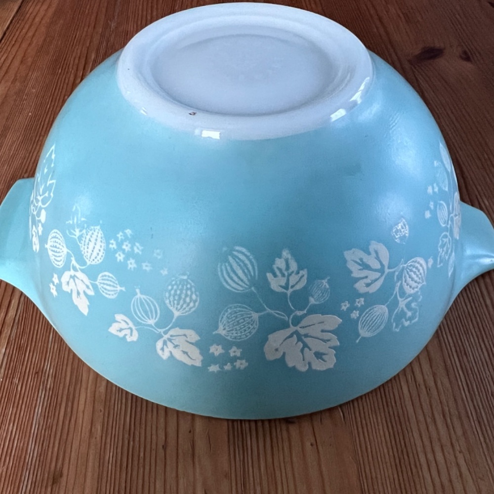 Pyrex Gooseberry TURQUOISE cinderella mixing bowls RARE set of 4 - Picture 5 of 13